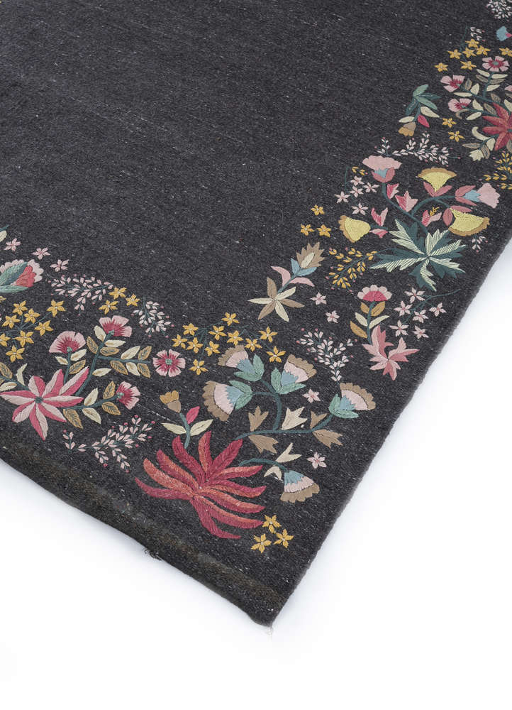 aprezo beige and brown wool flat weaves Rug - FloorShot